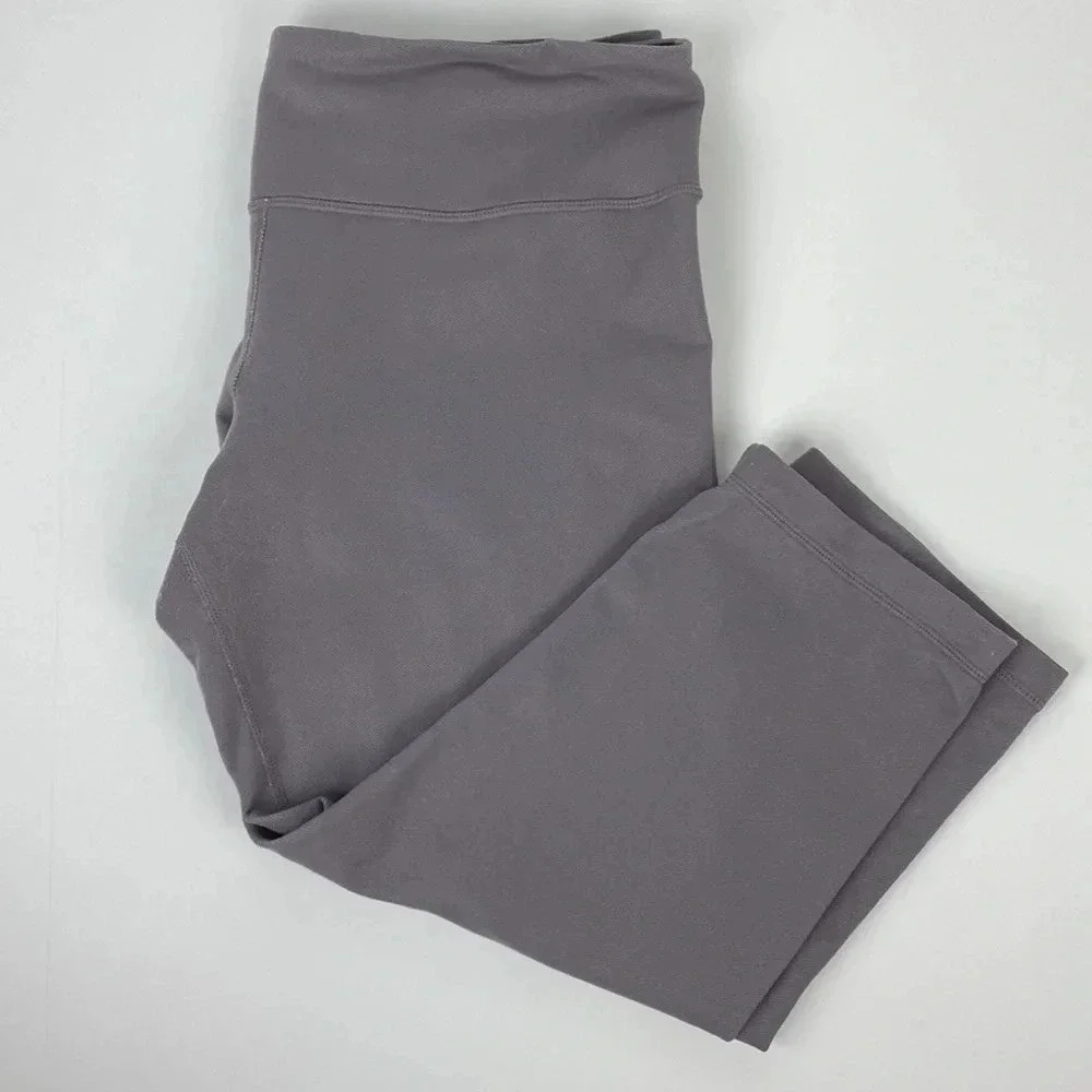 Lululemon grey Wunder  under cropped soot tights activewear capris pants 12